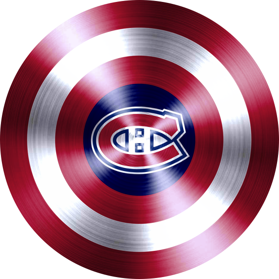 Captain American Shield With Montreal Canadiens Logo vinyl decal